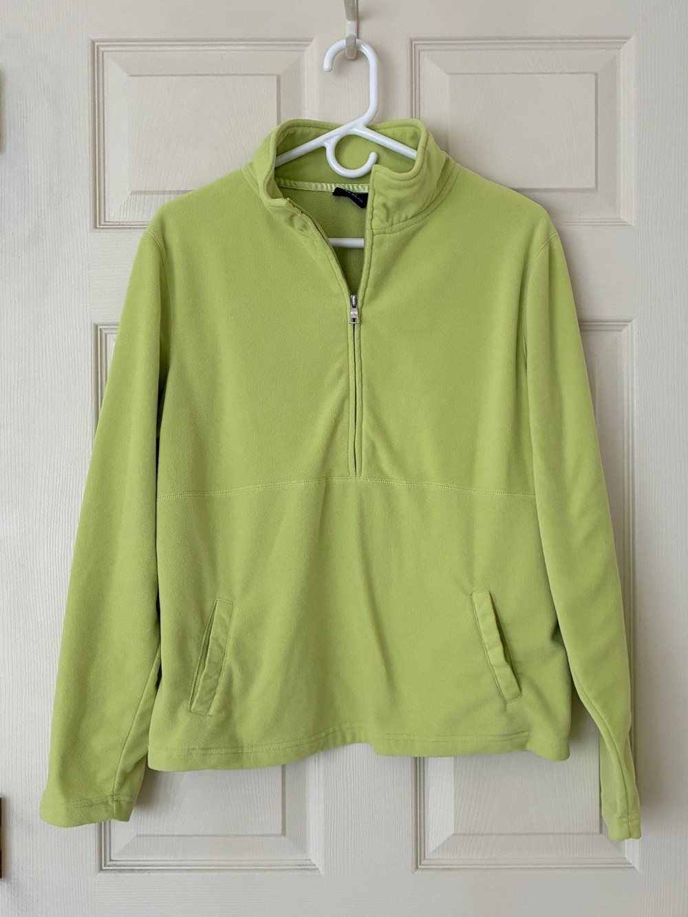Tek Gear Fleece 1/2 Zip Pullover Jacket Lime Green Size XL